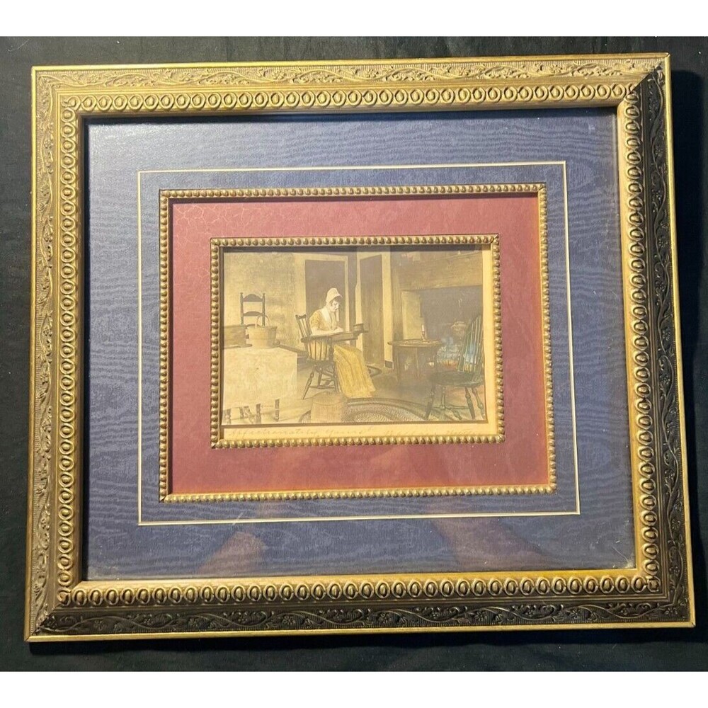 WALLACE NUTTING HAND SIGNED PLATINOTYPE AFFECTIONATELY YOURS / FRAMED